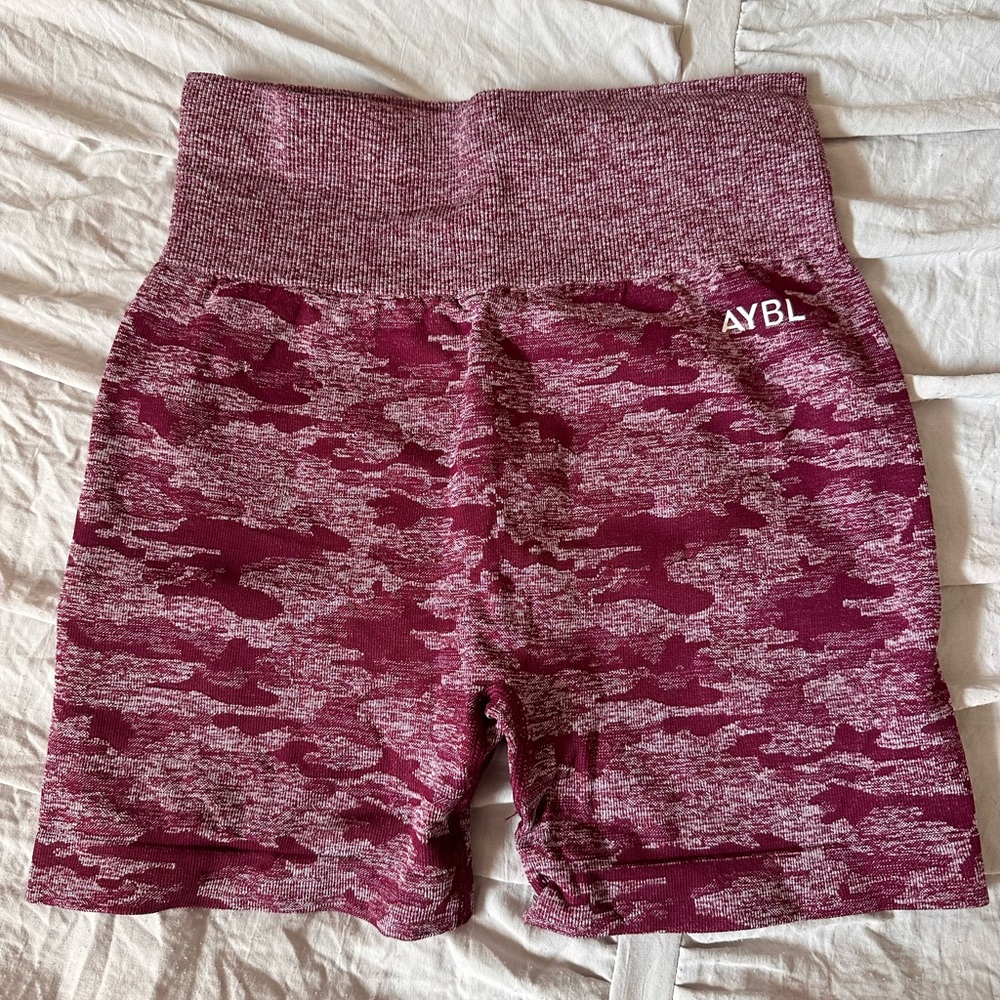 AYBL Maroon Camouflage High-Waist Athletic Shorts